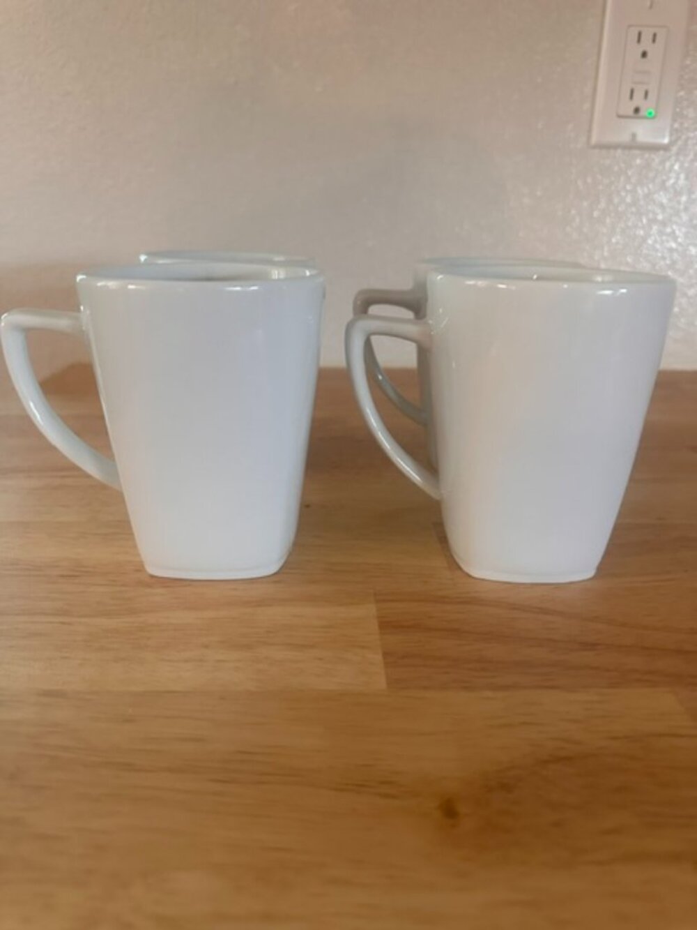Pottery Barn | Set of 4 Mugs Great White Collection Slightly Squared 12 Oz